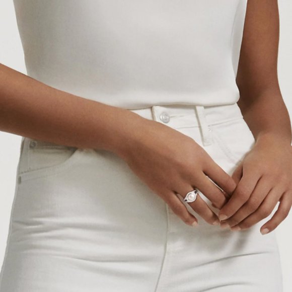 David Yurman Pearl Ring with Diamonds - Size 6 - Picture 2 of 4